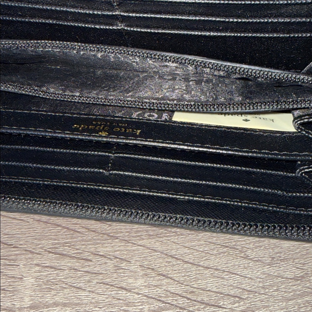 Kate Spade Black Glitter Zip Wallet - Picture 11 of 16